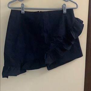 Navy ruffle skort